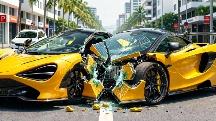 Mobil McLaren YouTuber Andra dan Robby Kecelakaan Pecah 2 Bagian
