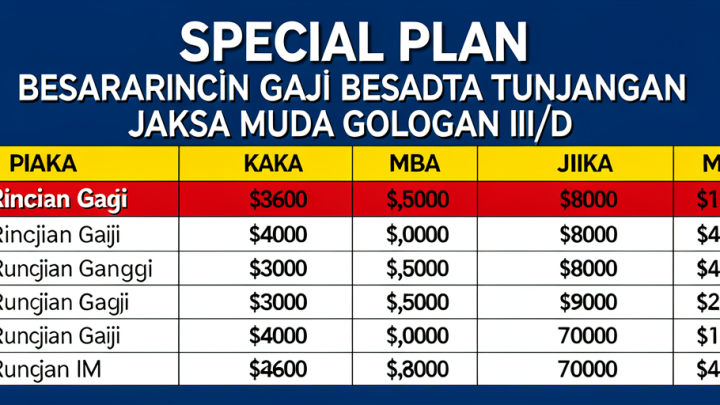 Special Plan: BesaraRincian Gaji Beserta Tunjangan Jaksa Muda Golongan III/d
