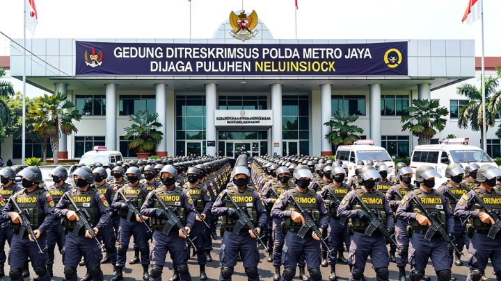 New Policy: Gedung Ditreskrimsus Polda Metro Jaya Dijaga Puluhan Brimob