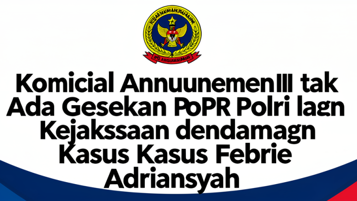 Official Announcement: Komisi III DPR tak Ingin Ada Gesekan Polri dan Kejaksaan dalam Kasus Febrie Adriansyah